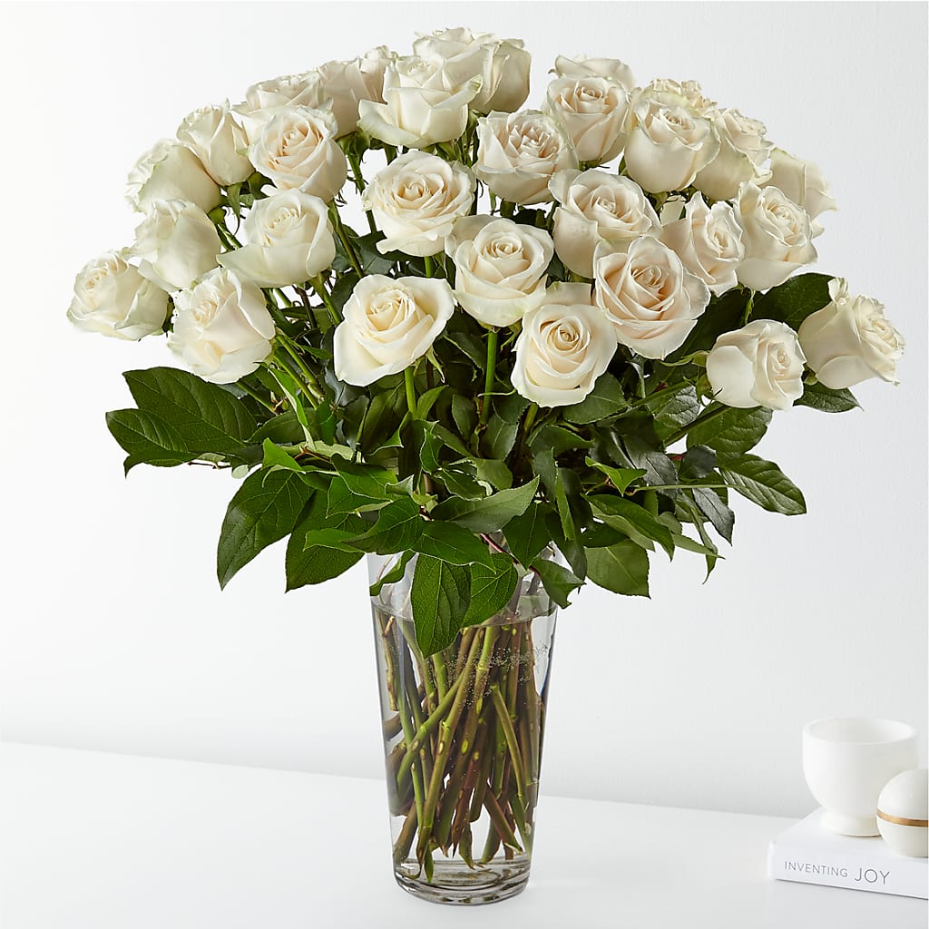 Long Stem White Rose Bouquet – Reema Floral, Nolensville TN