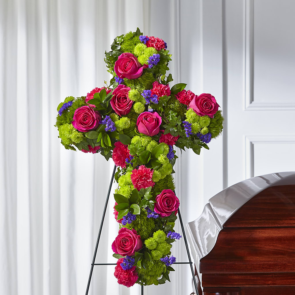 Tribute Rose Floral Cross – Reema Floral, Nolensville TN