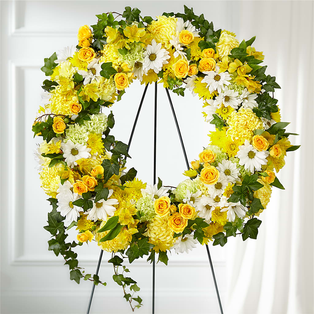 Golden Remembrance Wreath – Reema Floral, Nolensville TN