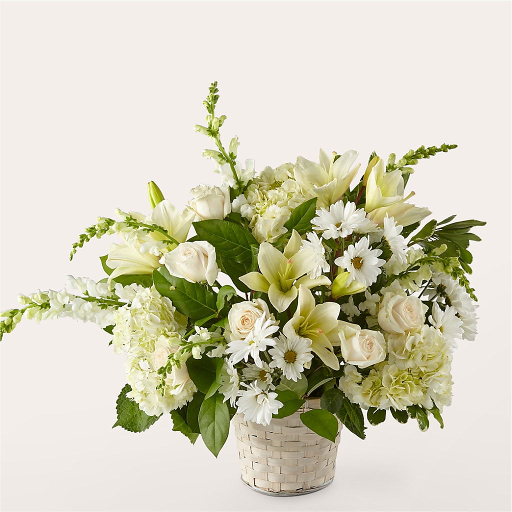 Ivory Elegance Floral Basket – Reema Floral, Nolensville TN