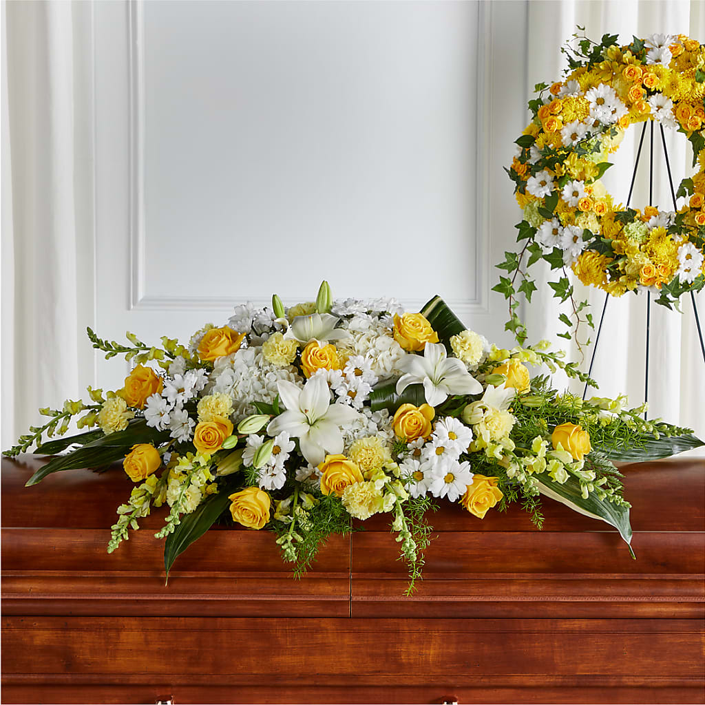 Golden Harmony Casket Spray – Reema Floral, Nolensville TN