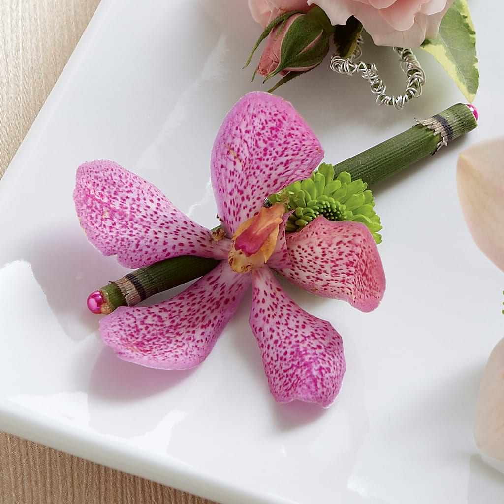 Pink Mokara Boutonniere – Reema Floral, Nolensville TN