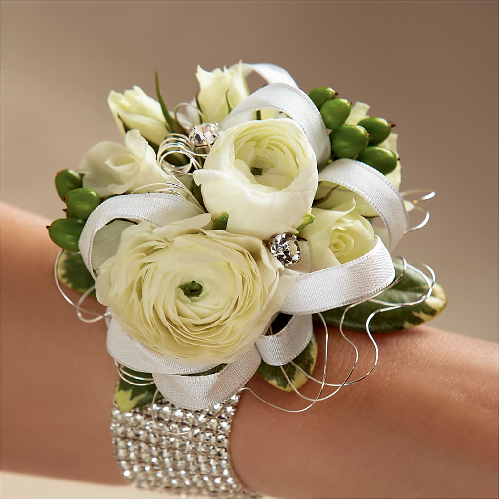 White Wedding Corsage – Reema Floral, Nolensville TN