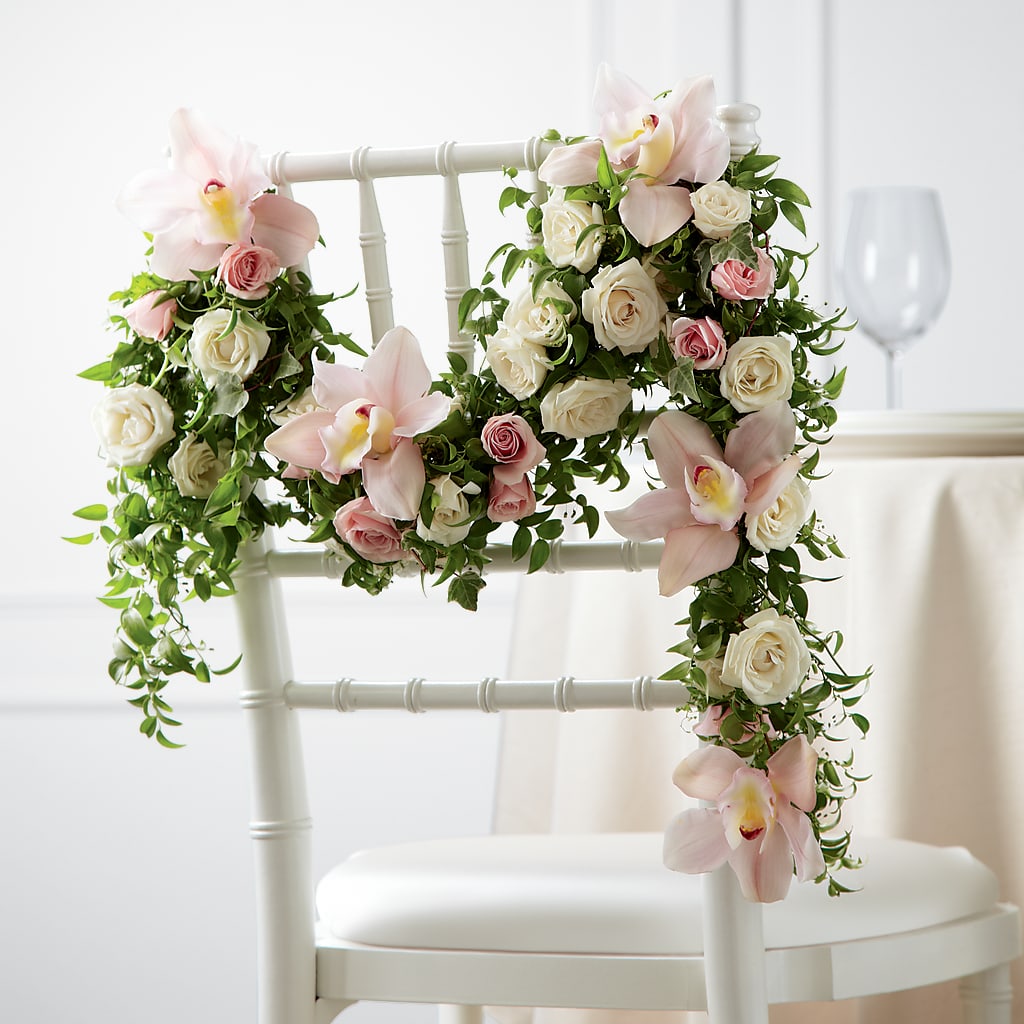 Orchid Rose Chair Décor – Reema Floral, Nolensville TN