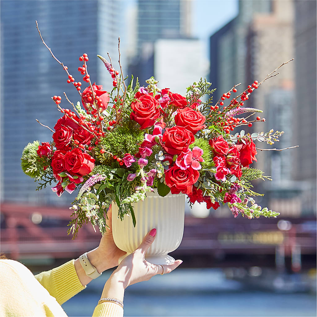 Big Red Bow Bouquet –  Reema Floral, Nolensville TN