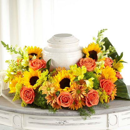 Faithful Sunflower Cremation Adornment –  Reema Floral, Nolensville TN