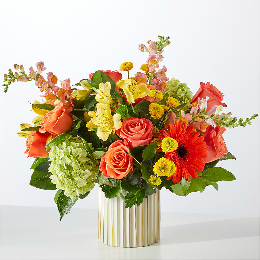 Autumn Sunshine Bouquet with Ivory Vase –  Reema Floral, Nolensville TN
