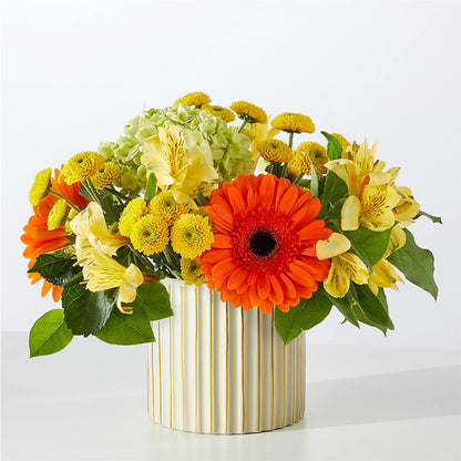 Autumn Sunshine Bouquet with Ivory Vase –  Reema Floral, Nolensville TN