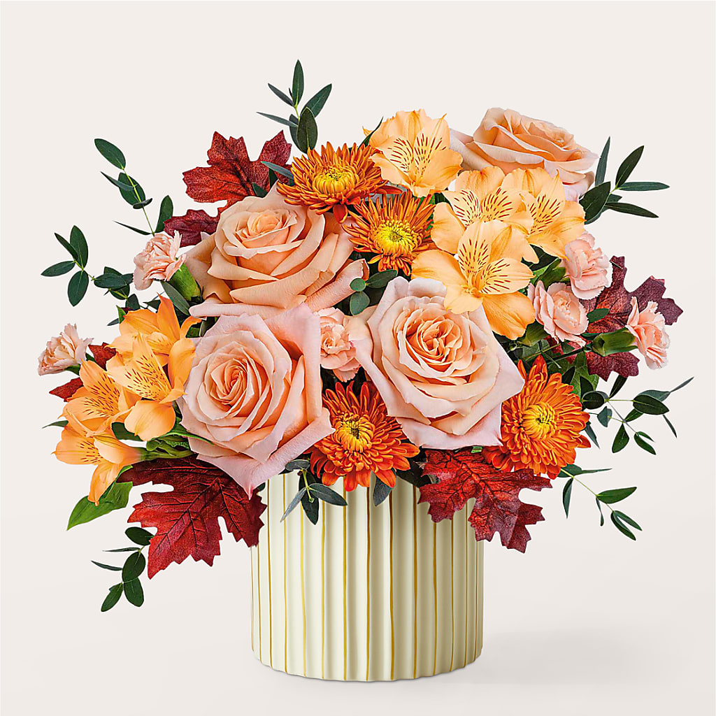 Spiced Latte Bouquet with Ivory Vase –  Reema Floral, Nolensville TN