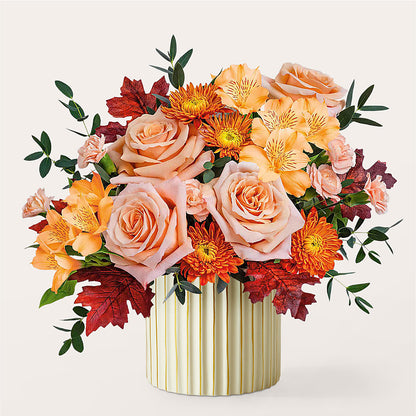 Spiced Latte Bouquet with Ivory Vase –  Reema Floral, Nolensville TN