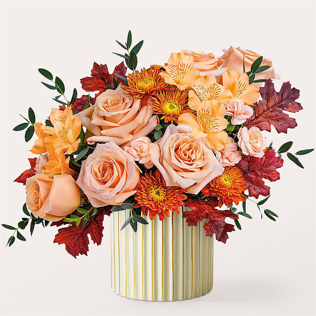 Spiced Latte Bouquet with Ivory Vase –  Reema Floral, Nolensville TN