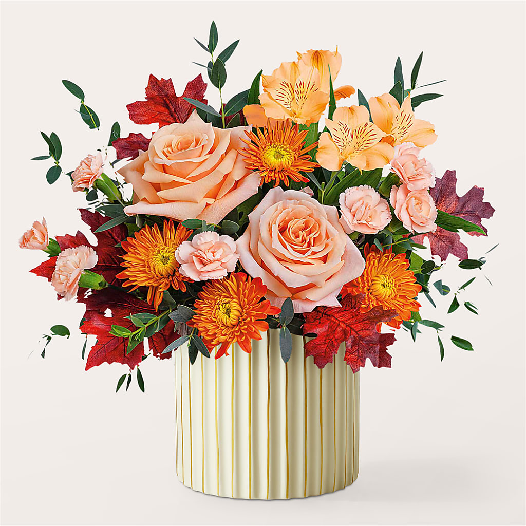 Spiced Latte Bouquet with Ivory Vase –  Reema Floral, Nolensville TN