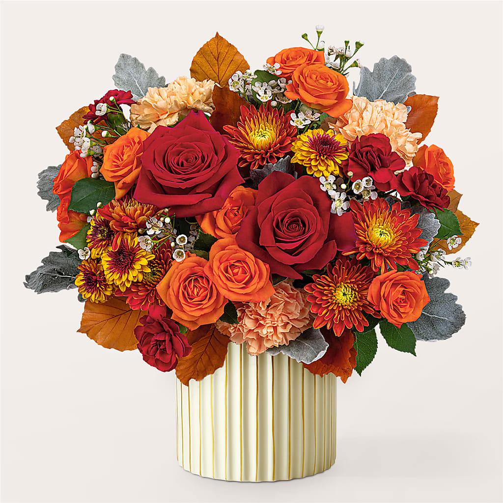 Merlot Bouquet with Ivory Vase –  Reema Floral, Nolensville TN