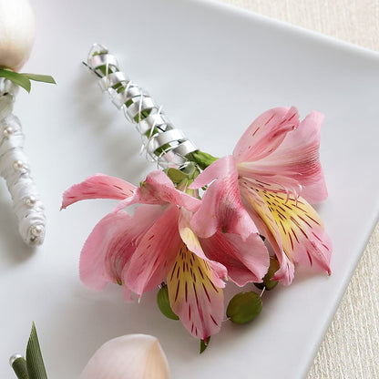 Pink Peruvian Lily Boutonniere –  Reema Floral, Nolensville TN