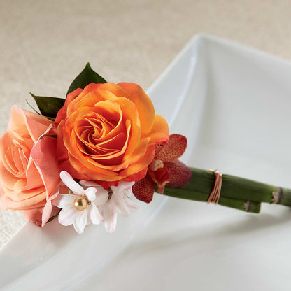 Sunset Dream Boutonniere –  Reema Floral, Nolensville TN