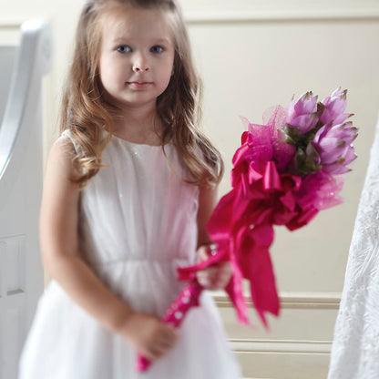 Sparkle Pink Flower Girl Bouquet –  Reema Floral, Nolensville TN